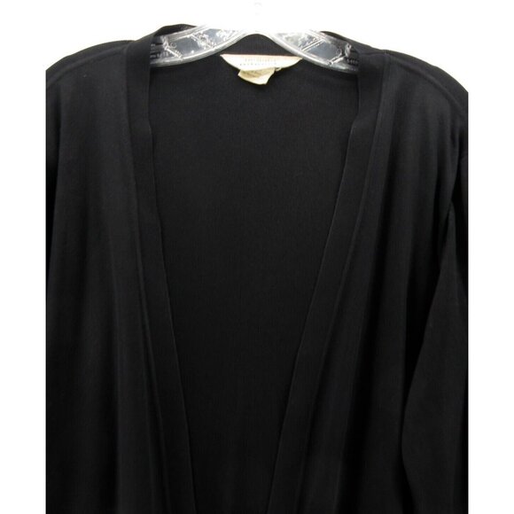 VINTAGE Misook Sweater Large Open Cardigan Pockets Shoulder Pads - Picture 2 of 11